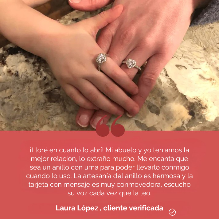 Anillo de urna "Por siempre en mi corazón"