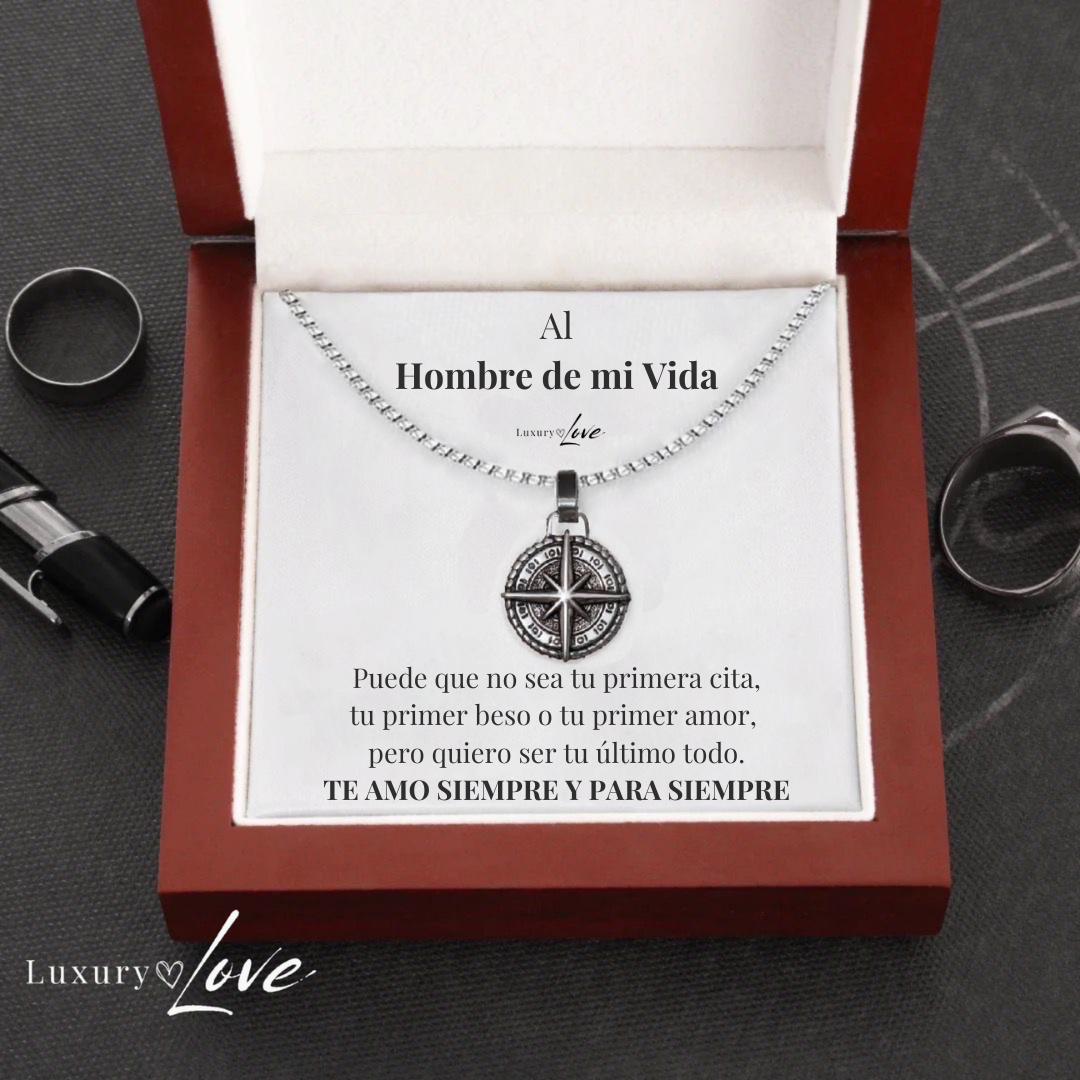 Collar Estrella del Norte® para mi Hombre (con carta dedicada y Caja con Luz)
